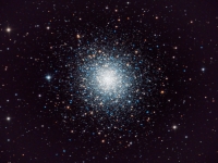 20150725 M92 LRGB 6x600s  In late Summer the constellation of Hercules rides high in the sky bringing within it two beautiful globular clusters M13 and M92.  For some reason I have always preferred M92 and here is my latest interpretation of it.  Captured in July 2015 M92 from my observatory in Hutville.  M92 is about 26,700 light-years distant. Date:7/25/15 Location: Hutville, OH Mount: Paramount ME Camera: Apogee CG16M Optics: Planewave CDK-17 Exposure: L=R=G=B = 6x600 secs Processing: PixInsight