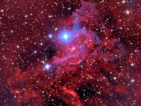 20151108 IC405 LRGB 6x600s  Here is my interpretation of IC405 aka The Flaming Star Nebula in the constellation of Auriga.  It is a very active region and is interesting because is an emission nebula and a reflection nebula.  This image was taken with my Planewave CDK-17 and CG16M Andor camera from my observatory at Hutville, Central Ohio.  It is composed of 1 hour of exposure for each of the primary colors (RGB) and Luminance.  IC405 is about 5 light-years wide and is about 1500 light years distant. Date:11/8/15 Location: Hutville, OH Mount: Paramount ME Camera: Apogee CG16M Optics: Planewave CDK-17 Exposure: L=R=G=B = 6x600 secs Processing: PixInsight